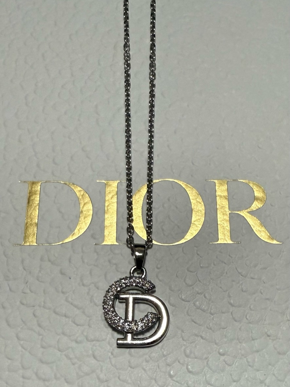 Elegant CD Initial Pendant Necklace Stainless Steel